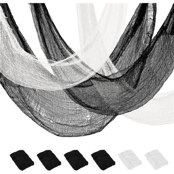 Halloween Creepy Cloth 6Pcs 30×72 "Halloween Black Creepy Cloth (4Black + 2White - Picture 1 of 7